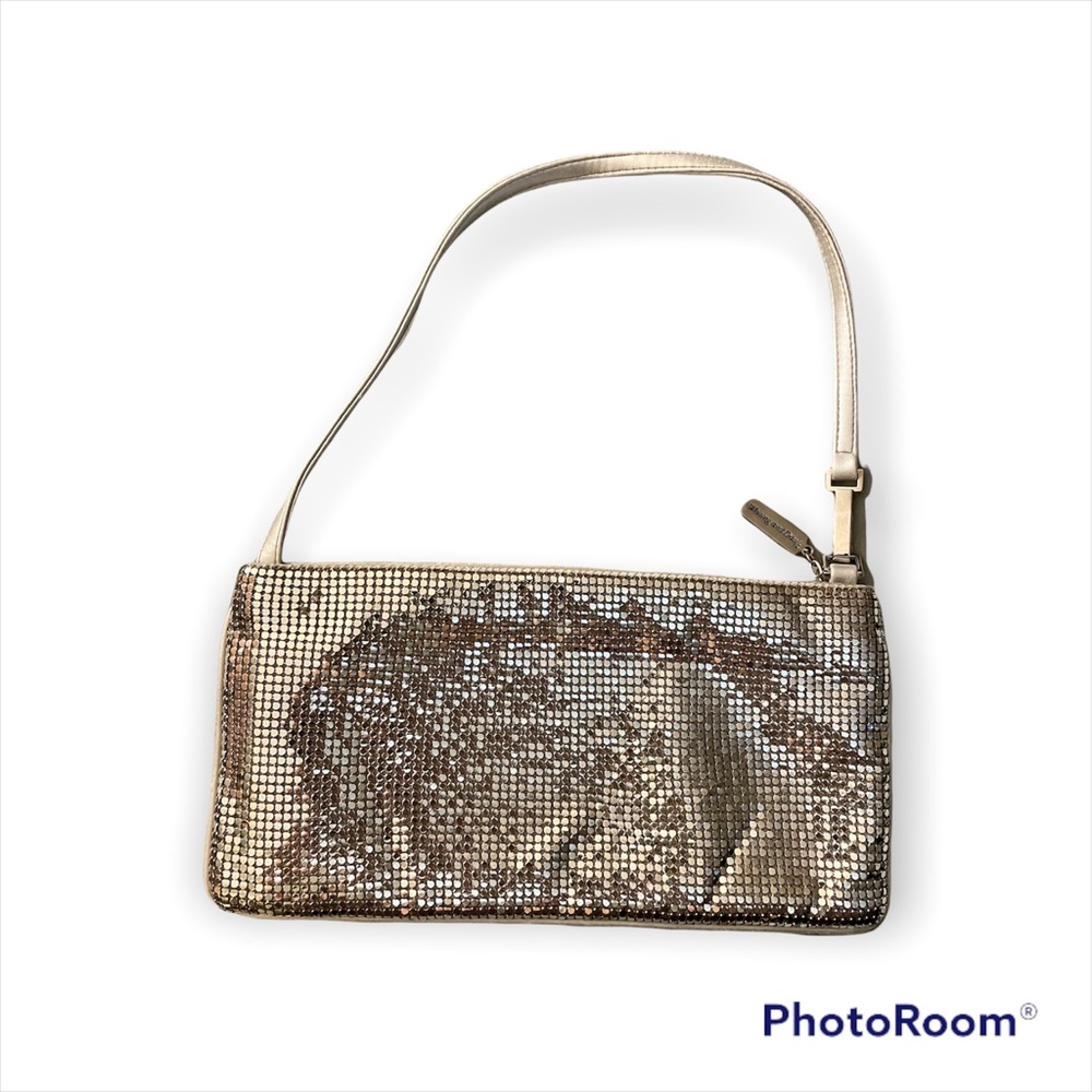 Whiting and Davis Silver Glitter Evening Bag